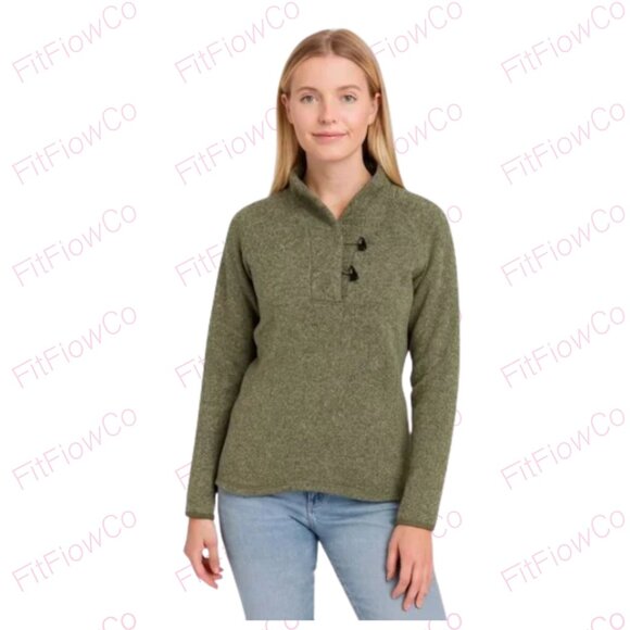 The North Face Sweaters - The North Face Crescent Ridge Pullover Sweater Olive Green Women’s L-EUC